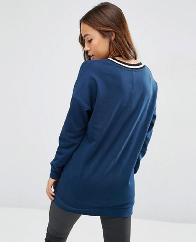 Sweatshirt-With-Stripe-Tipping-In-Longline