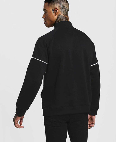 Track Top With Contrast Piping Sweatshirt