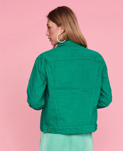 Women-Green-Denim-Jacket