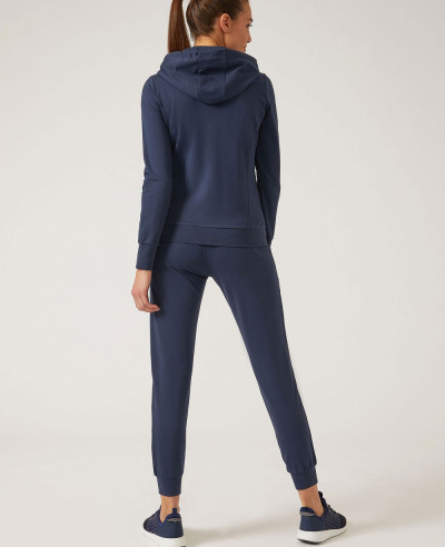 Women Navy Blue Athletic Tracksuit In Technical Fabric