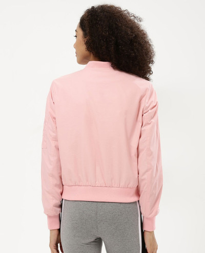 Women-Pink-Satin-Cropped-Bomber-Varsity-Jacket