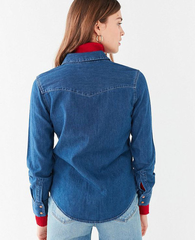 Women-Western-Stitch-Denim-Shirt