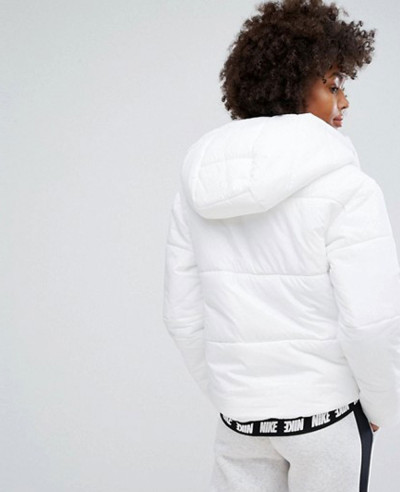 Women-White-Short-Padded-Jacket-With-Branded-Waistband