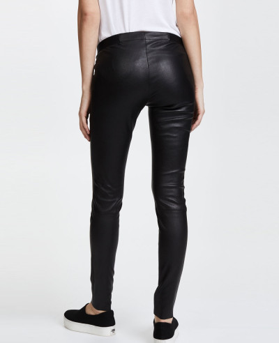 Zipper-Front-Leather-Leggings