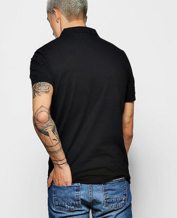Black-Men-Short-Sleeve-Star-Embroidered-Polo-Shirt