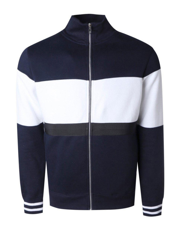 Colour-Block-Zipper-Through-Track-Top-Sweatshirt