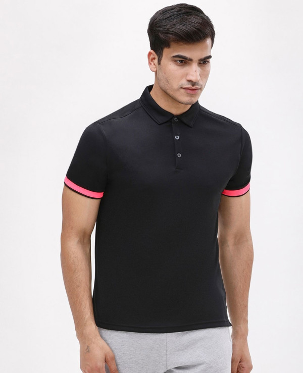 Contrast Sleeve Rib Polo T Shirt Wholesale Manufacturer