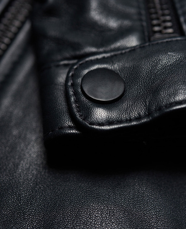 Superdry leather quilt racer sales