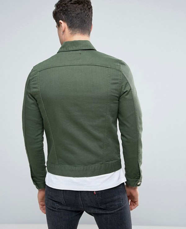 Details 107+ dark green denim jacket