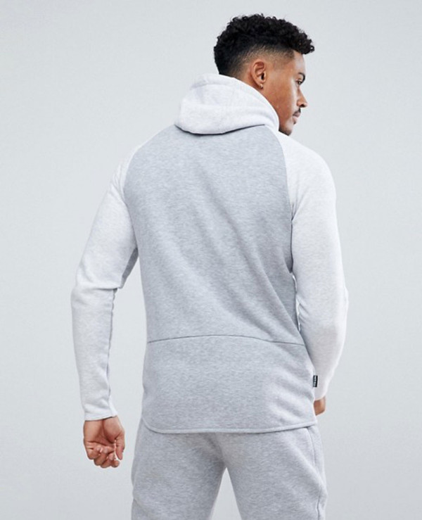 Gym Muscle Hoodie In Grey Marl With Contrast Panel Wholesale ...