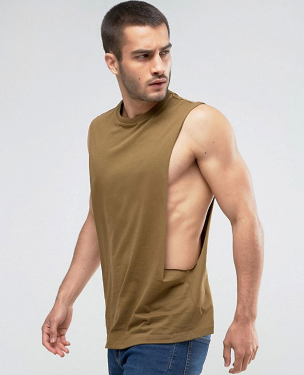 High Class Vest With Extreme Dropped Armhole Tank Top Wholesale Manufacturer Exporters Textile Fashion Leather Clothing Goods with we have provide customization Brand your own