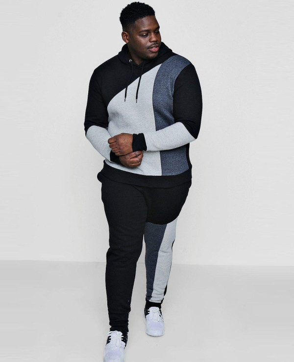 High Quality Custom Big And Tall Colour Block Hooded Tracksuit Wholesale Manufacturer Exporters Textile Fashion Leather Clothing Goods with we have provide customization Brand your own