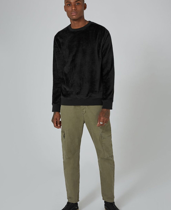 High-Quality-Men-Custom-Black-Faux-Fur-Sweatshirt