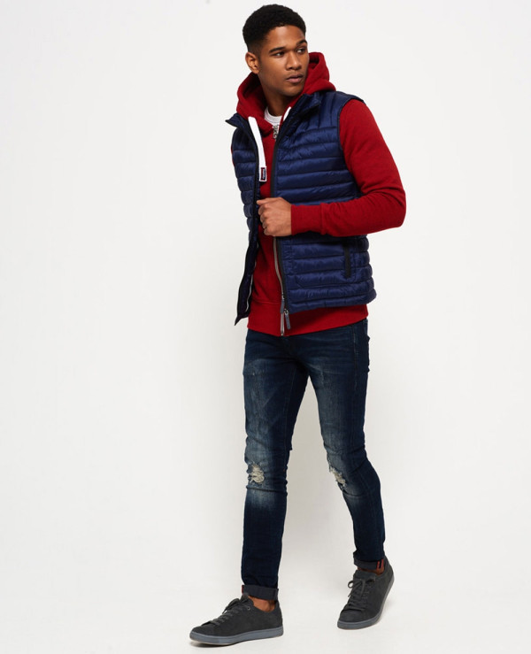 Hot-Selling-Men-Custom-Padded-Puffer-Double-Zipper-Vest-Gilt