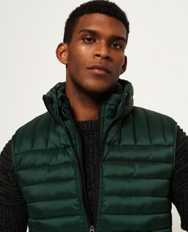 Hot-Selling-Men-Custom-Padded-Puffer-Double-Zipper-Vest-Gilt