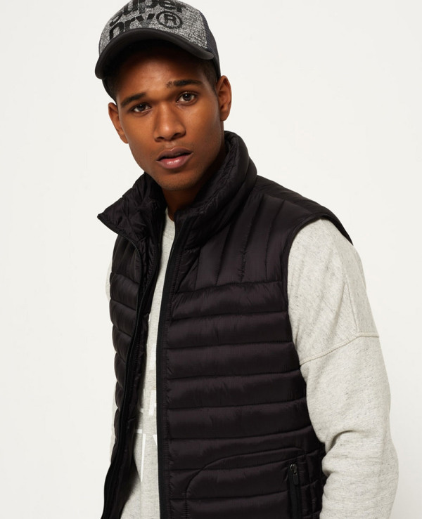 Hot-Selling-Men-Custom-Padded-Puffer-Double-Zipper-Vest-Gilt