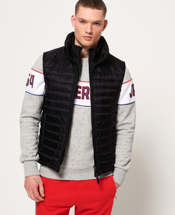 Hot-Selling-Men-Custom-Padded-Puffer-Double-Zipper-Vest-Gilt