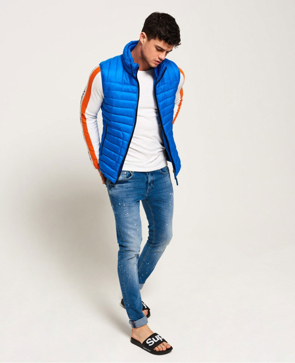Hot-Selling-Men-Custom-Padded-Puffer-Double-Zipper-Vest-Gilt