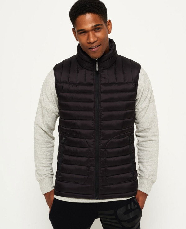Hot-Selling-Men-Custom-Padded-Puffer-Double-Zipper-Vest-Gilt