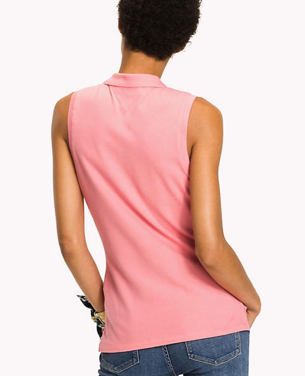 Hot-Selling-Fashion-Women-Sleeveless-Fitted-Polo-Shirt