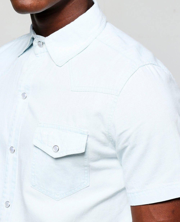 Hot-Selling-Men-Short-Sleeve-Denim-Western-Shirt