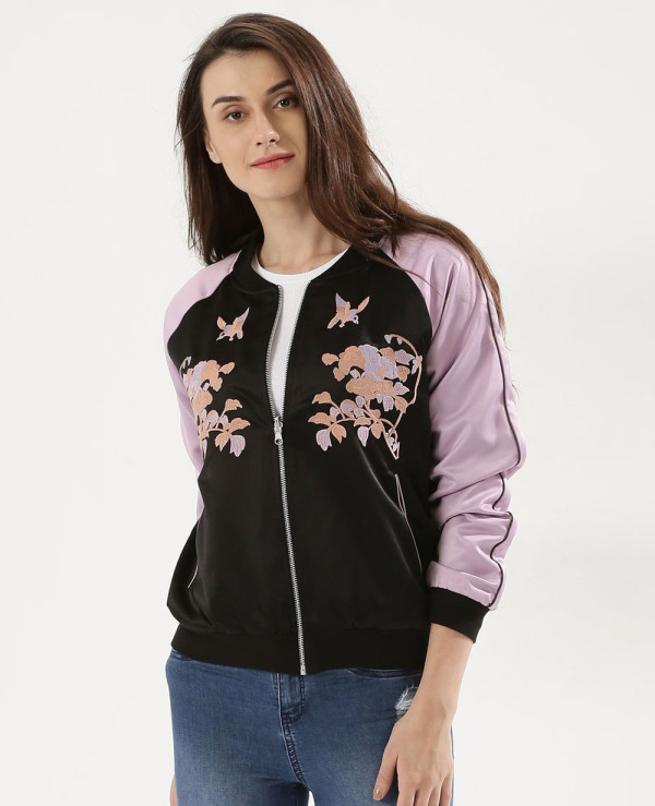 Hot Selling Women Custom Embroidered Bomber Varsity Jacket Wholesale Manufacturer Exporters Textile Fashion Leather Clothing Goods with we have provide customization Brand your own