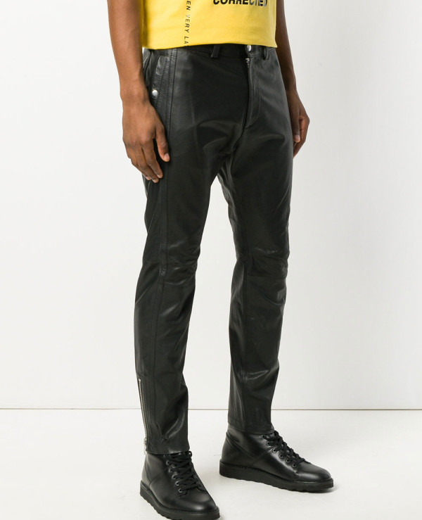 Leather Motorcycle Pants Black Slacks For Men Wholesale Manufacturer ...