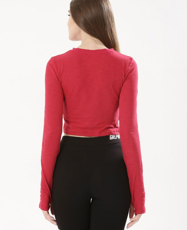 Long-Sleeve-Red-Jersey-Crop-Top