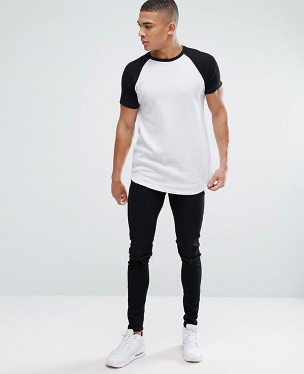 Longline-Muscle-With-Curved-Hem-And-Contrast-Raglan-Sleeves-T-Shirt