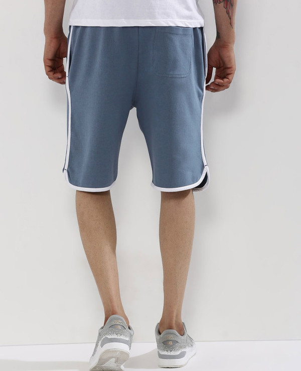 Men-Blue-Custom-Fleece-Baseball-Shorts