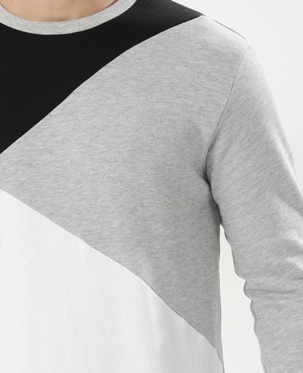 Man cut and sew panel sweatshirt discount
