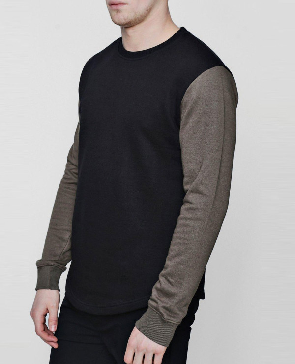Men-Fashionable-Stylish-Contrast-Sleeve-Sweater-Sweatshirt