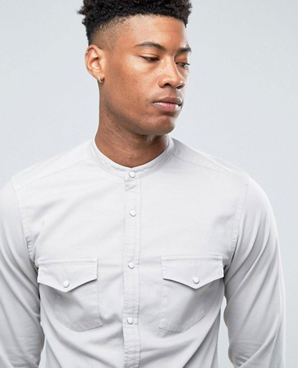 Men-High-Quality-Stretch-Slim-Denim-Western-Shirt-With-Grandad-Collar