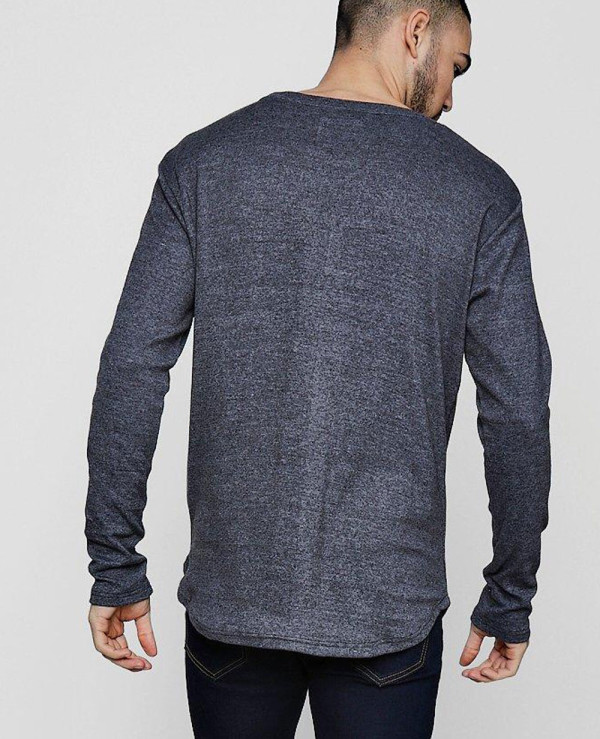 Men-New-Fashioable-Stylish-Sport-Skater-Ribbed-Curved-Hem-With-Long-Sleeve-T-Shirt