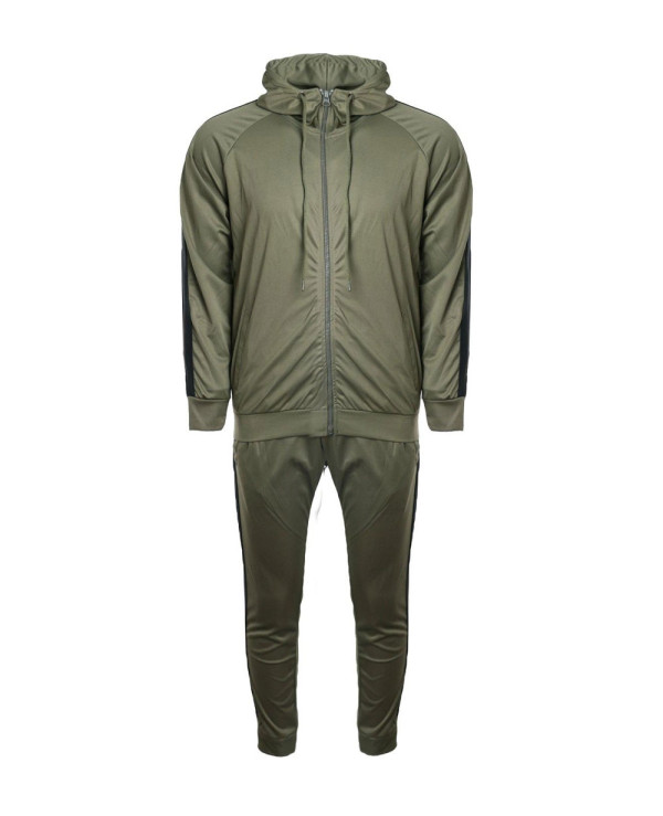 Men-Stylish-Skinny-Contrast-Panel-Hooded-Tracksuit