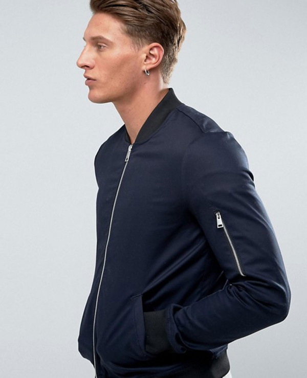 Muscle-Fit-Bomber-Jacket-With-Sleeve-Zipper-in-Navy