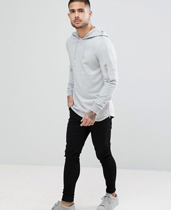 Muscle-Longline-With-Side-Zipper-And-Curved-Hem-Pockets-In-Grey-Hoodie