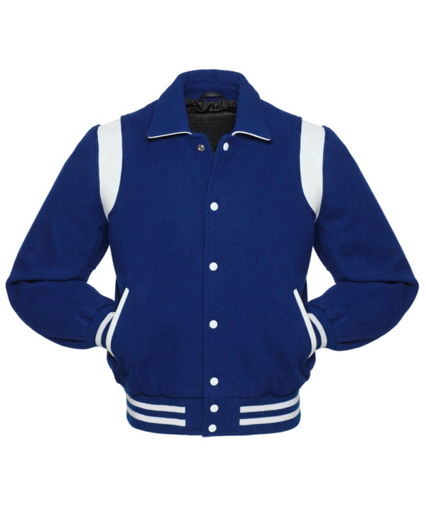 Stylish Navy And Tiffany Blue Varsity Jacket | Saida Gear