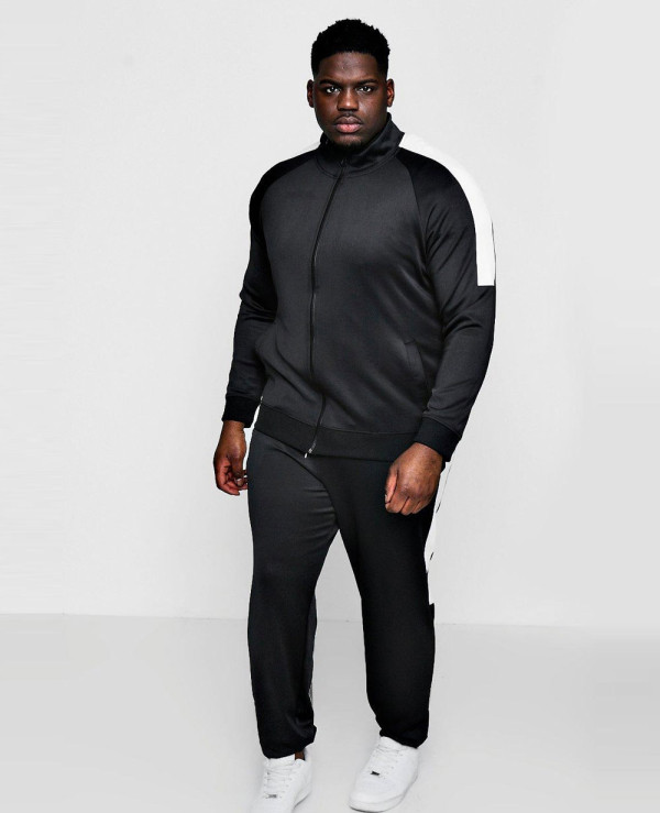New Custom Made Big And Tall Skinny Fit Panel Tricot Tracksuit