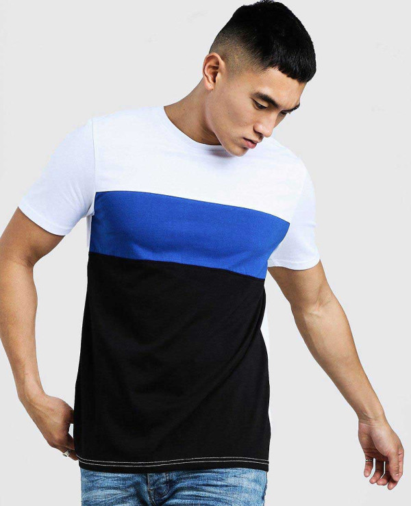 New Design Custom Color Block Men T Shirt Wholesale Manufacturer