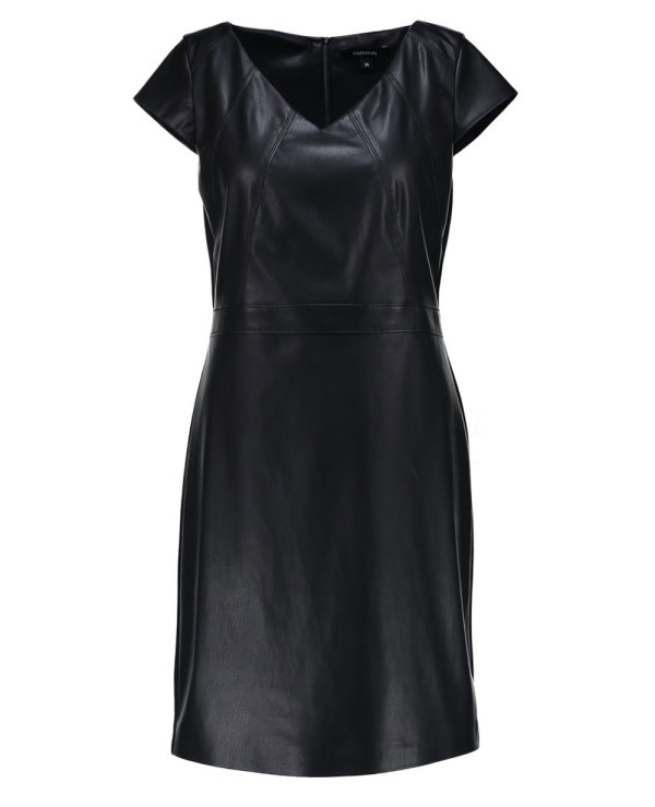 New-Lambskin-Black-Leather-Dress