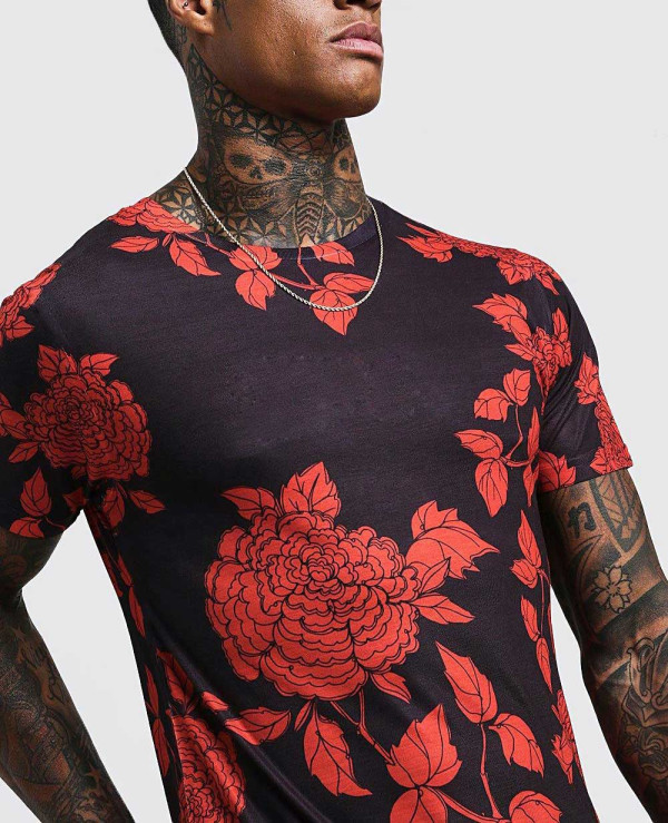 New-Latest-Stylish-Men-Rose-Printed-T-Shirt
