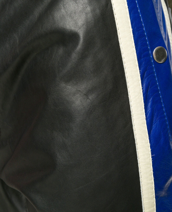 New-Men-Striped-Leather-Trousers-Mixed-Color-Motorcycle-Nightclub-Pants