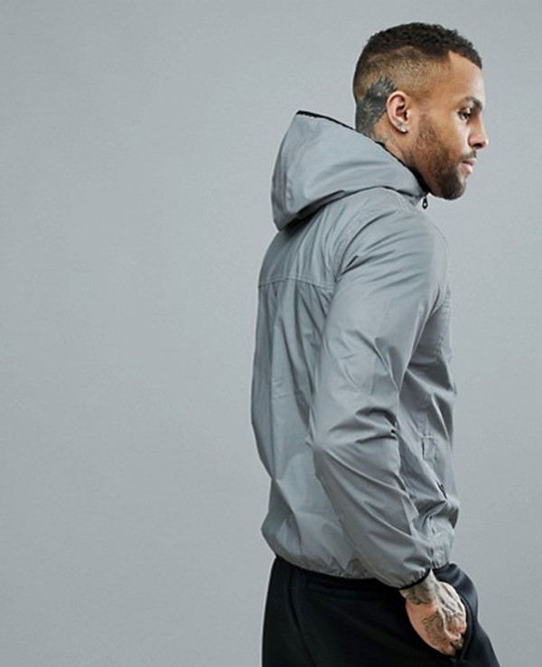 New Stylish Men Grey Custom Windbreaker Jacket Wholesale