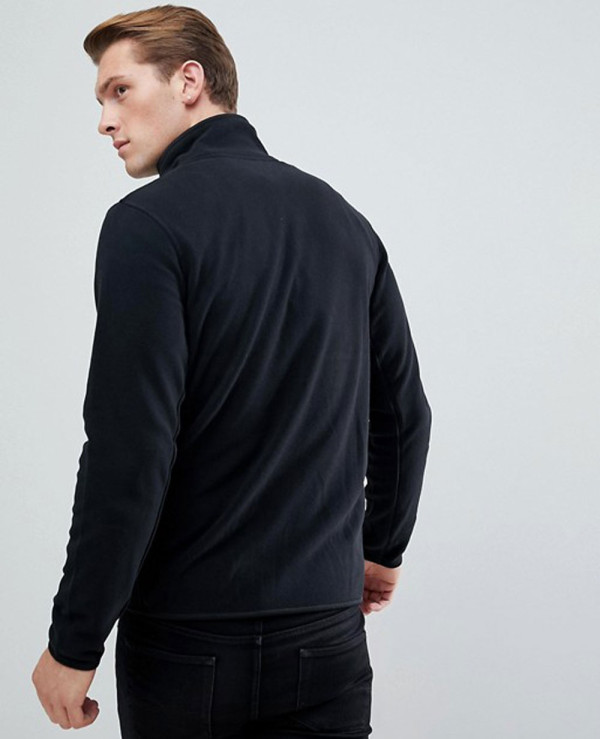 plain black fleece jacket