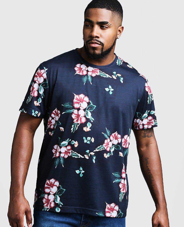 New Sublimation Design Big Tall Floral Print T Shirt Wholesale