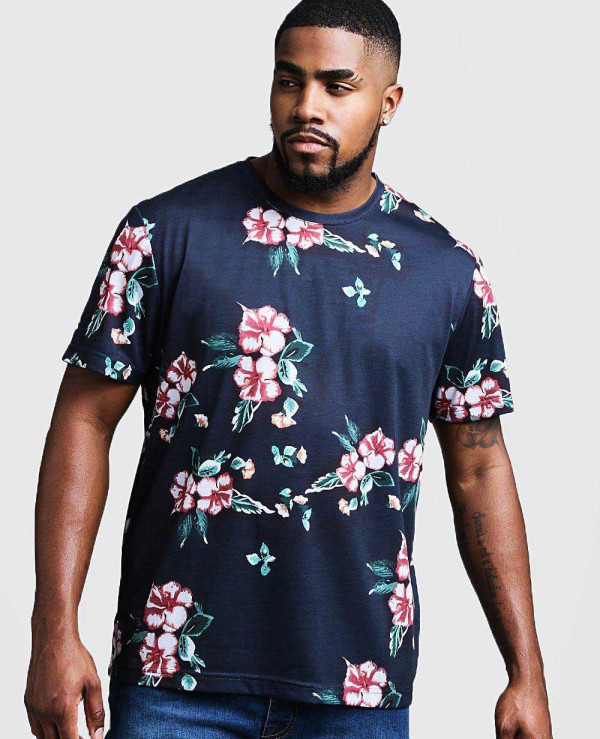 New Sublimation Design Big & Tall Floral Print T Shirt Wholesale