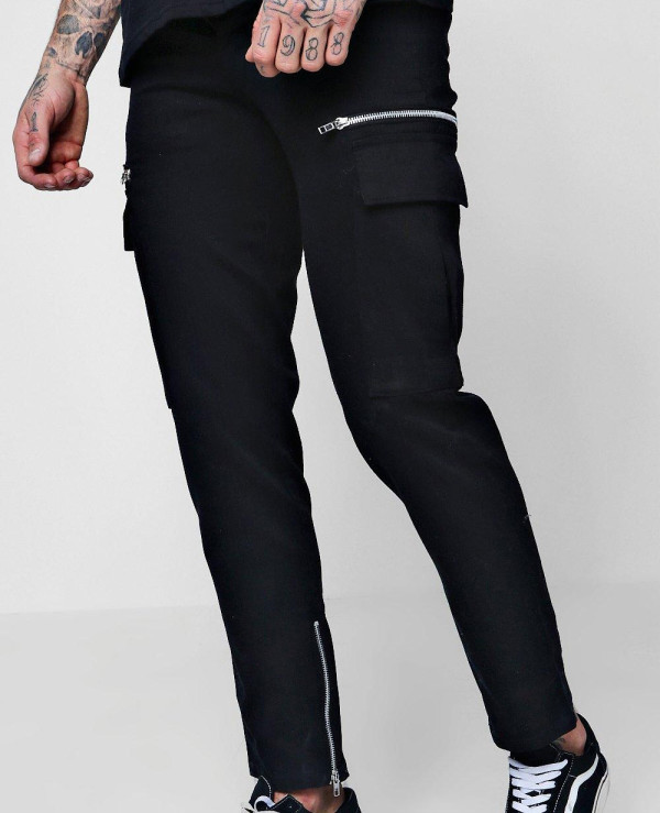 New-Zipper-Men-Slim-Fit-Cargo-Trousers