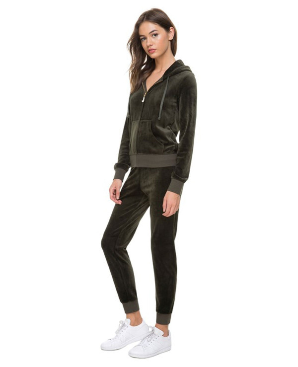 Olive green tracksuit womens top