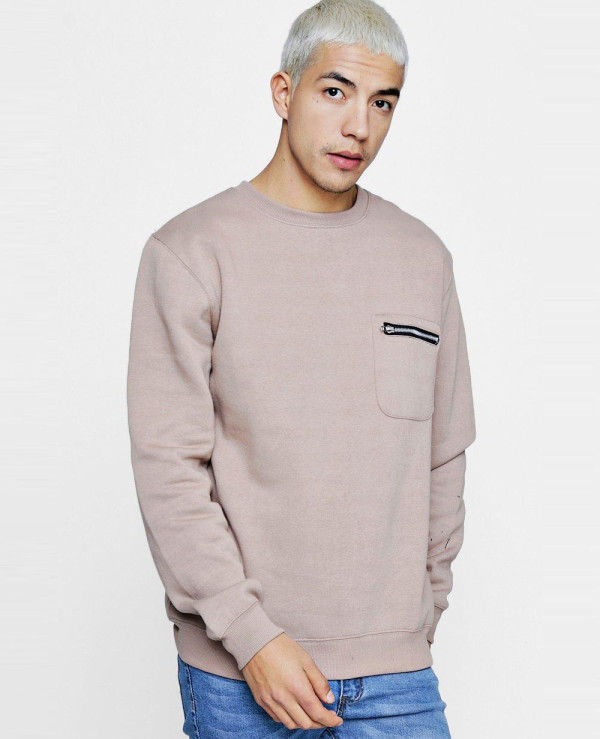 Crew neck 2025 sweatshirt with zipper